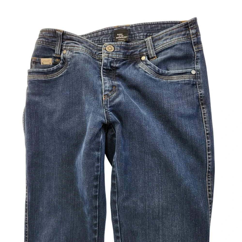 Kuhl Women Blue Straight Leg Jeans Denim Pants Sz 8 Reg  Outdoor Hiking Momcore